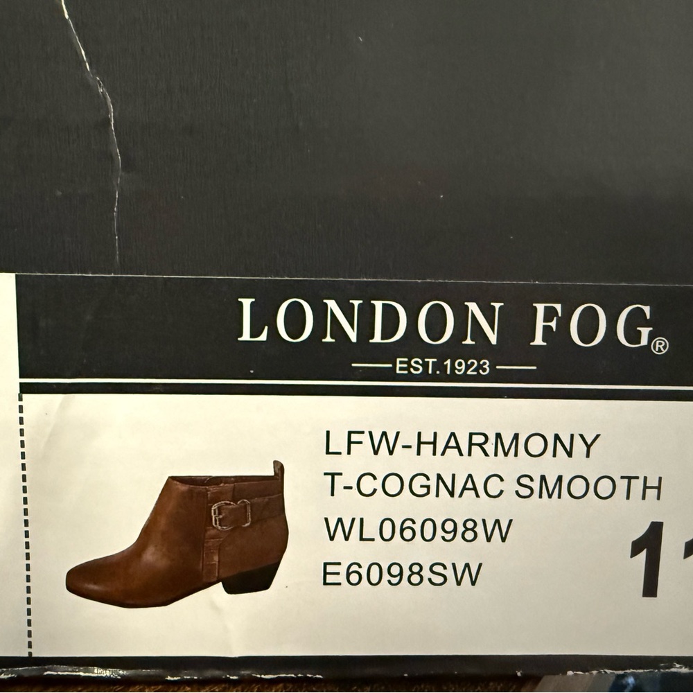 London Fog Brown Ankle Boots with Buckle